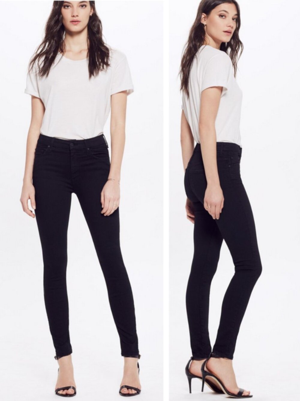 MOTHER High Waist Looker Jean In Not Guilty Black Size 24 Made In USA